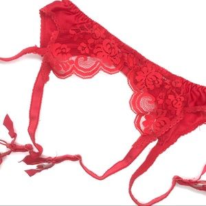 NWOT Red Lace Garter Belt